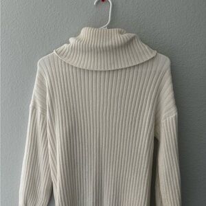 Off the shoulder or turtleneck sweater dress